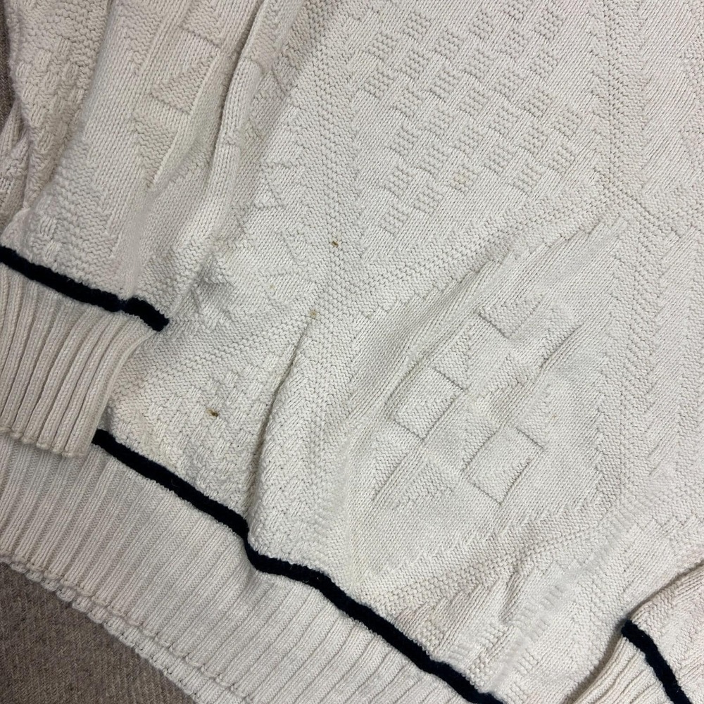 Vintage Bausch & Lomb NBA Sweater Mens XXL White 1990s Nutmeg - Picture 5 of 9